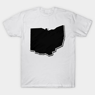 Black Ohio Outline T-Shirt